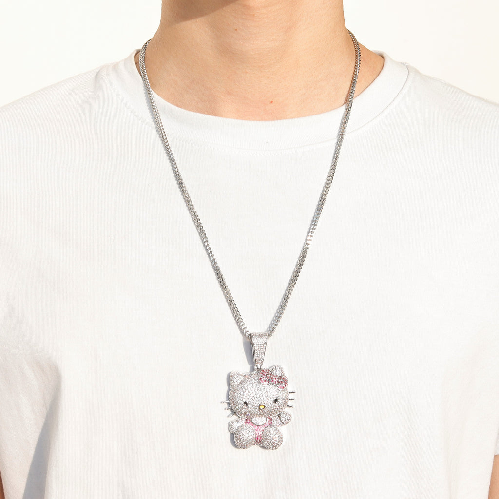 ifnandco custom hello kitty diamond pendant necklace chain iced out ben baller