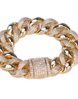 19MM Miami cuban link chain bracelet as seen on LIL UZI VERT special clasp gold vvs diamond