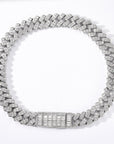 17mm fully iced baguette diamond cuban link necklace chain White Gold yellow gold asap rocky playboi carti lil uzi vert hip hop jewelry custom made