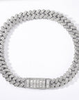 17mm fully iced baguette diamond cuban link necklace chain White Gold yellow gold asap rocky playboi carti lil uzi vert hip hop jewelry custom made