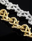 15mm Iced Barbed wire link bracelet chain shopgld gold diamond