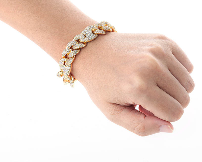 16mm gucci link cuban link combo bracelet custom clasp diamond shopgld gold