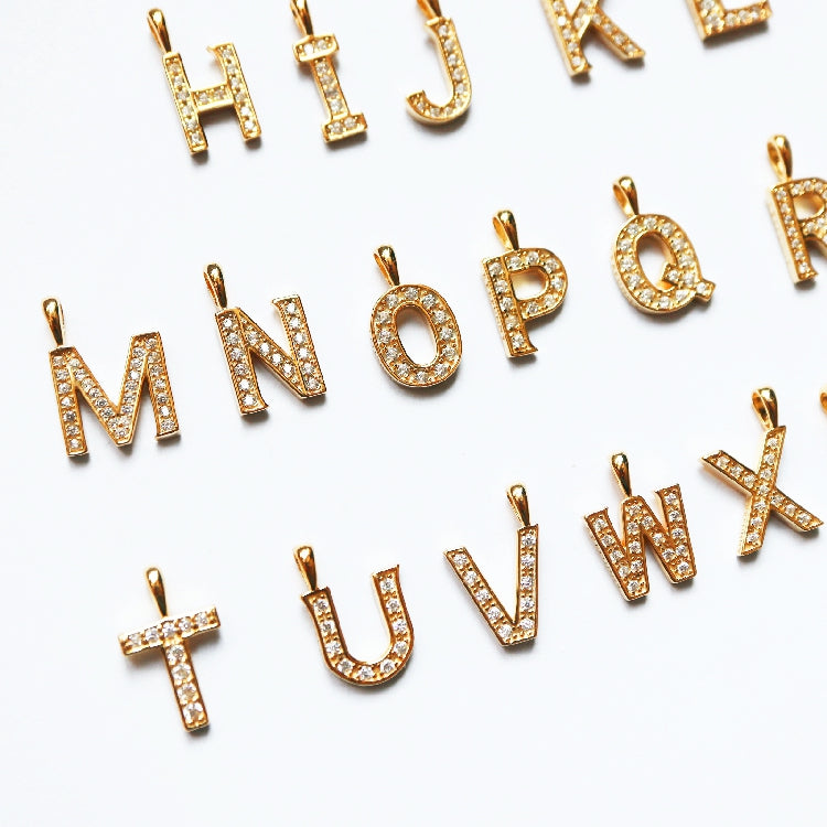eyefunny アイファニー custom letter diamond alphabet necklace chain