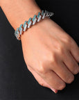 two tone curb cuban link bracelet blueface diamond gold buy travis scott