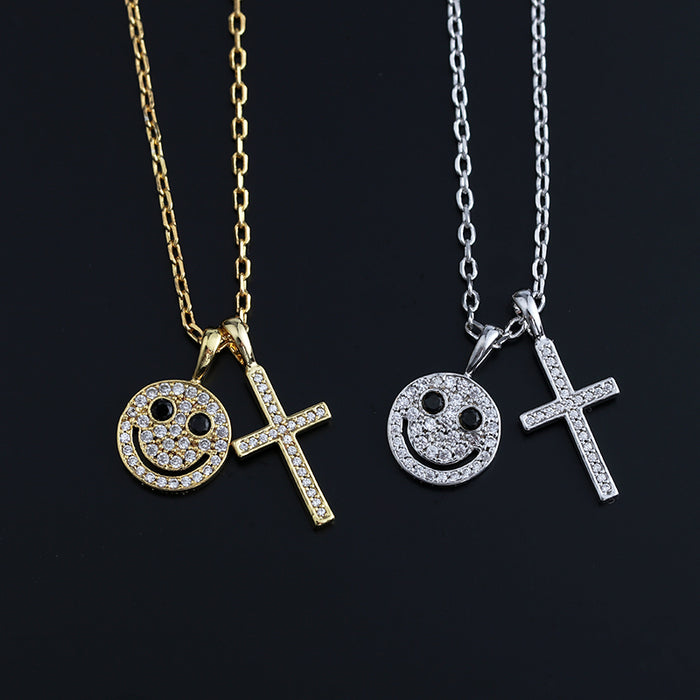 EYEFUNNY smiling face pendant necklace chain diamond vvs アイファニー POGGY KIM JONES VIRGIL JBALVIN