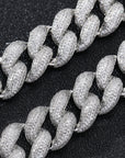 18mm rounded bubble cuban links necklace/bracelet chain 3D diamons vvs ifandco shopgld