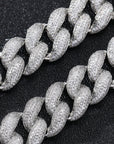 18mm rounded bubble cuban links necklace/bracelet chain 3D diamons vvs ifandco shopgld