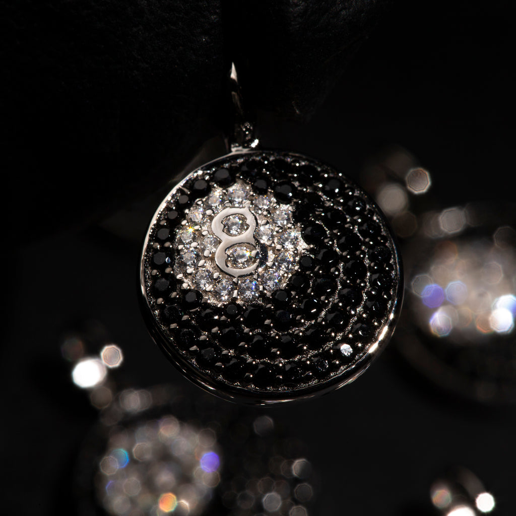 eight-ball pendant necklace chain diamond ifandco nano eyefunny