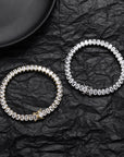 Iced out 6mm halo oval solitaire tennis links diamond bracelet White Gold bling iced out diamonds VVS