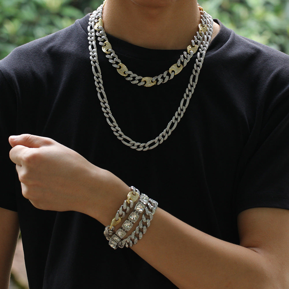 gucci link gg cuban link combo necklace chain diamond gold vvs ifandco shopgld travis scott migos