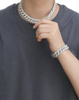 18mm rounded bubble cuban links necklace/bracelet chain 3D diamons vvs ifandco shopgld
