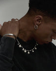 Beaded chain cuban links with dangling freshwater pearls necklace asaprocky