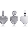 Custom memorial photo necklace chain heart locket baguette charm pendant diamond custom shopgld
