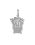 Emoji french fries pendant & necklace with free matching chain free shipping white gold diamond emoji necklace chain