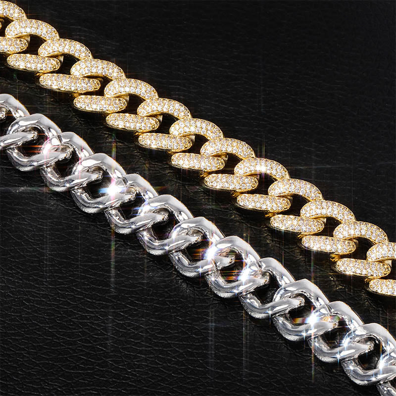 14mm cuban link fully iced micro pave diamond travis scott playboi carti asap rocky ian connor vlone vvs