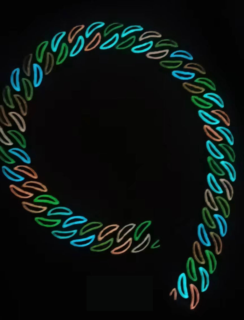 20mm glow in the dark enamel cuban link necklace chain as seen on Travis Scott Melted Utopia dream