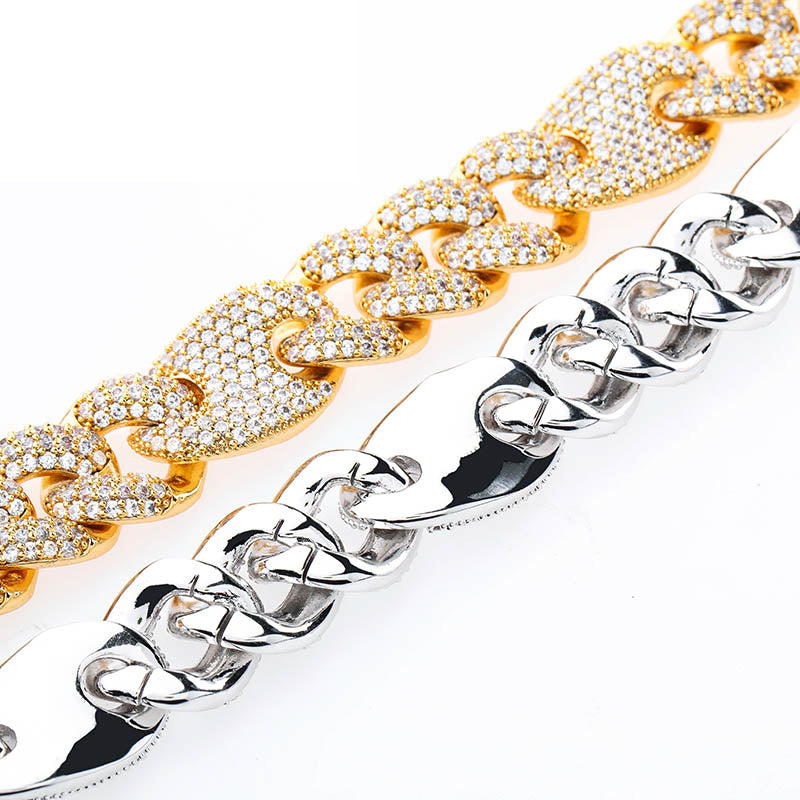 16mm gucci link cuban link combo bracelet custom clasp diamond shopgld gold