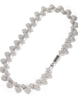 fully iced diamond heart ball Fully iced puffy bubble heart 3D clustered ball tennis link short necklace choker