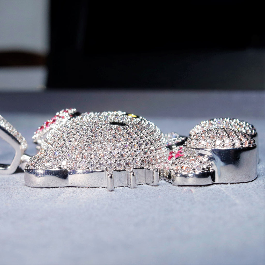 ifnandco custom hello kitty diamond pendant necklace chain iced out ben baller