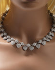 fully iced diamond heart ball Fully iced puffy bubble heart 3D clustered ball tennis link short necklace choker