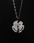 EYEFUNNY broken smiling face pendant necklace chain diamond vvs アイファニー POGGY KIM JONES VIRGIL JBALVIN