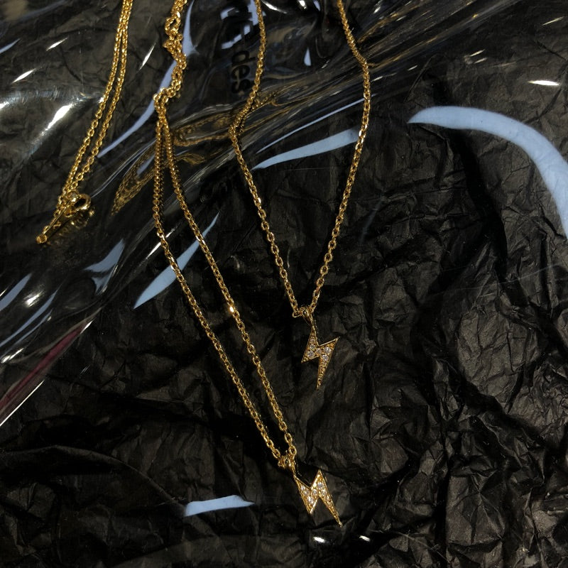 eyefunny smiling face thunder pendant necklace chain diamond jbalvin kim jones clot virgil offwhite