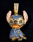 iced out Stitch diamond pendant necklace ifandco