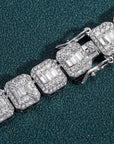 baguette diamond round stone tennis links bracelet necklace chain white gold yellow gold baller rappers nba fashion nova