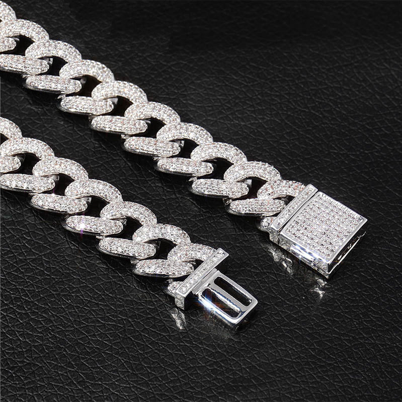 14mm cuban link fully iced micro pave diamond travis scott playboi carti asap rocky ian connor vlone vvs