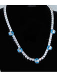 Emoji frozen freeze too icy diamond tennis link necklace chain short choker