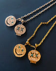 EYEFUNNY smiling face pendant necklace chain diamond vvs アイファニー POGGY KIM JONES VIRGIL JBALVIN