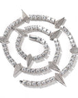 Black panther spike tennis link necklace chain short choker diamond jewelry hip hop jewelers custom diamond cosplay