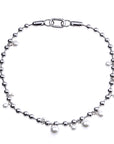 Beaded chain cuban links with dangling freshwater pearls necklace asaprocky