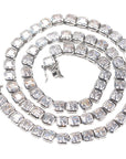 Emerald Cut Diamond Eternity Line Tennis Bracelet in white gold diamonds fine jewelery celebrity jewelers