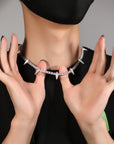 Black panther spike tennis link necklace chain short choker diamond jewelry hip hop jewelers custom diamond cosplay