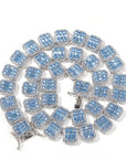 halo iced baguette travis chain white gold blue topaz diamond diamond female bling diamond necklace chain bracelet cheapest asap rocky vlone