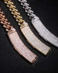 12mm cuban link necklace chain custom curvy clasp fully iced micro pave set diamond ifandco