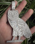 Iced Out OVO owl pendant necklace with free matching chain included. As seen on Drake ifandco custom diamond necklace buy ovo merch drake concert