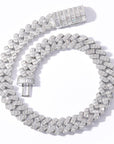 17mm fully iced baguette diamond cuban link necklace chain White Gold yellow gold asap rocky playboi carti lil uzi vert hip hop jewelry custom made