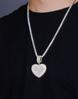 Custom memorial photo necklace chain heart locket baguette charm pendant diamond custom shopgld