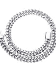 solid special clasp 18mm curb cuban link chain necklace bracelet yellow gold white gold solid silver 925 sterling vermeil
