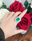 asap rocky vlone green Emerald Cut Ring engagement rare vvs jeweler diamond tyler the creator