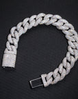 15mm rounded bubble cuban links necklace/bracelet chain 3D diamons vvs ifandco
