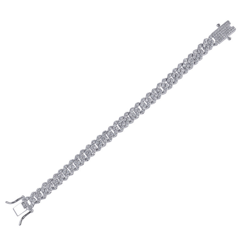 10mm curb cuban link chain necklace vvs diamond kanye west travis scott