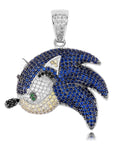 Sonic the Hedgehog Fully Iced Pendant Diamond free necklace chain