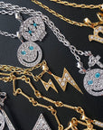 EYEFUNNY smiling face pendant necklace chain diamond vvs アイファニー POGGY KIM JONES VIRGIL JBALVIN