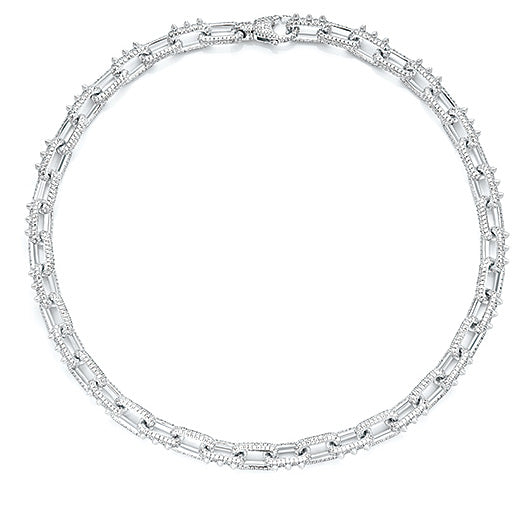 Playboi Carti spiked links necklace cuban link fully iced diamond vvs vlone asap rocky