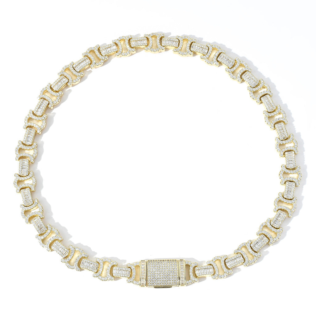 Vintage 13mm C de Cartier double CC baguette necklace cuban link chain interlaced diamond necklace rapper trap music playboi carti