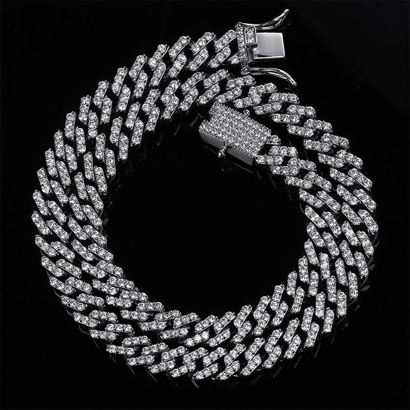 10mm curb cuban link chain necklace vvs diamond kanye west travis scott