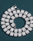 baguette diamond round stone tennis links bracelet necklace chain white gold yellow gold baller rappers nba fashion nova